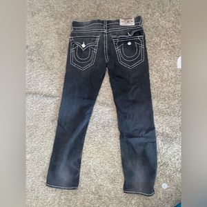 Men’s True Religion Jeans Size 33 Black with white Stitching